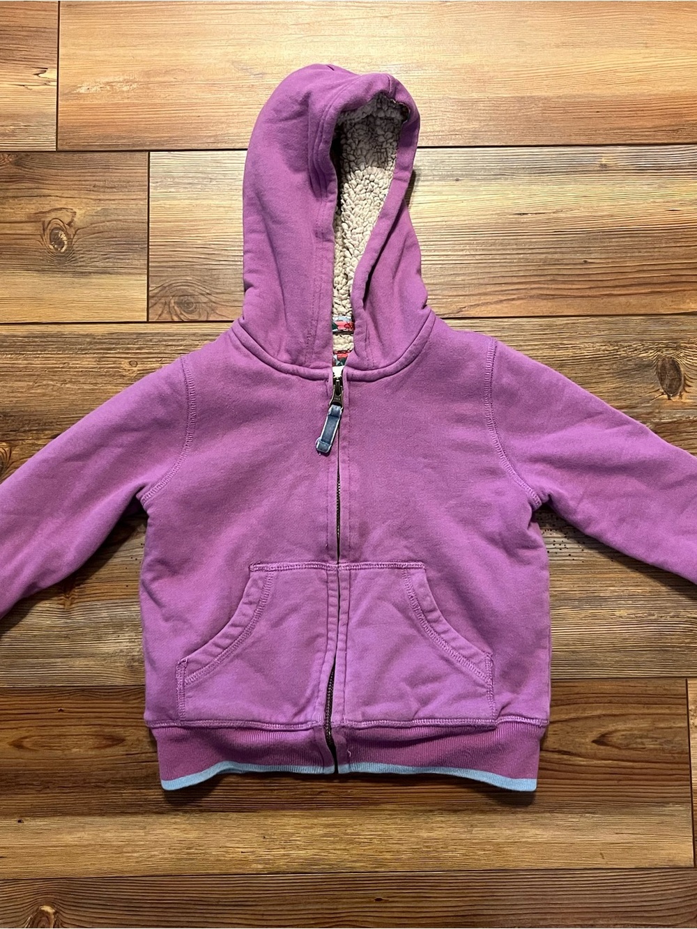 Boden Purple Sherpa-Lined Hooded Zip Sweatshirt